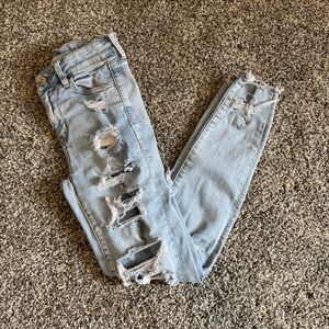 AEO Ripped Light Blue Jeans